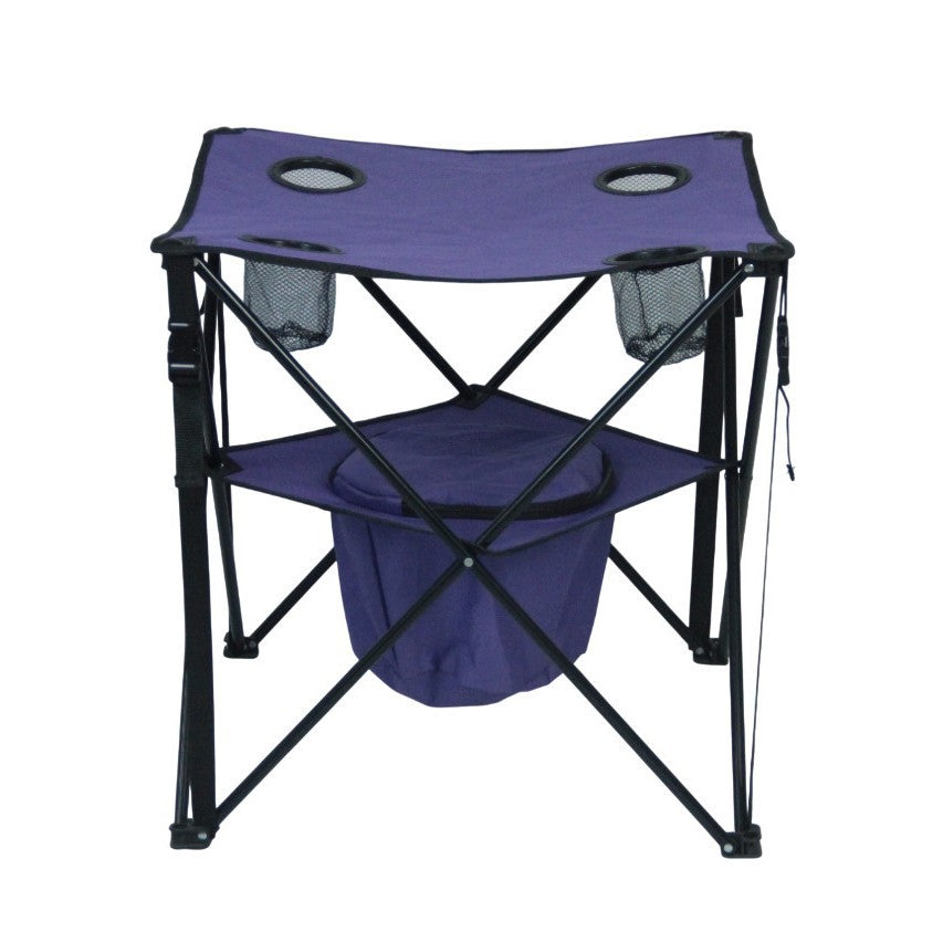 Camping table with integrated cup holders Bowlift
