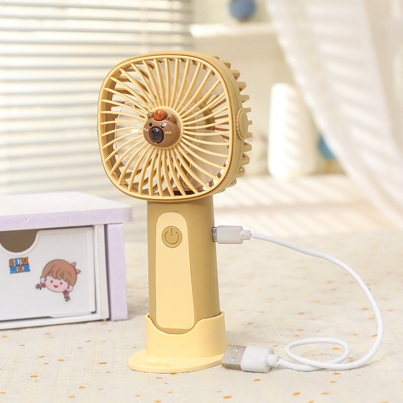 Ladies Compact Hand Fan with Spray Function and USB Charging Option Bowlift
