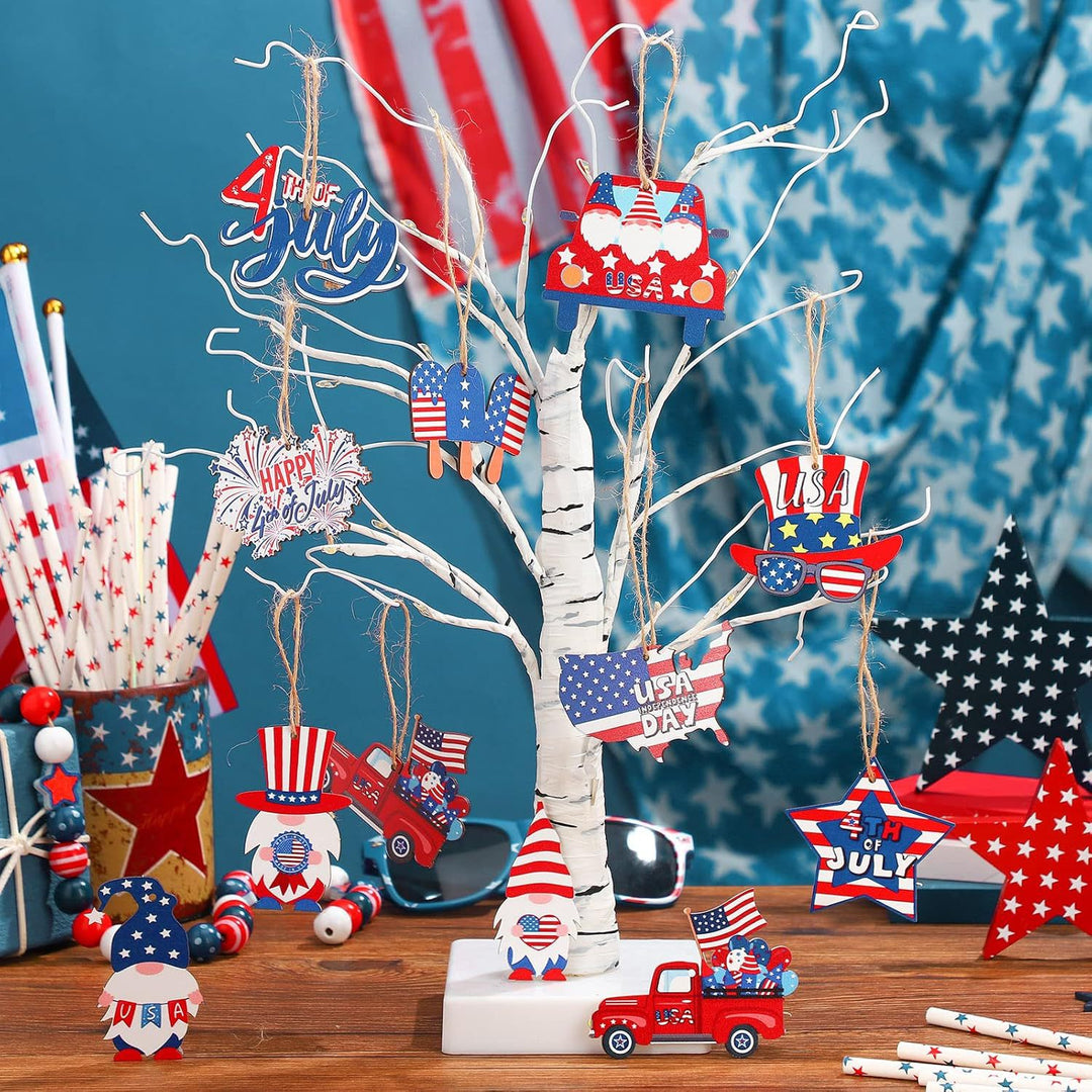 Unisex nan Set patriotic party decorations made of wood and stickers Bowlift