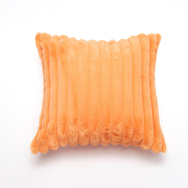 Plush Ribbed Decorative Throw Pillow