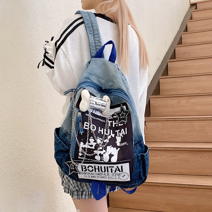 Casual Graphic Print School Backpack Bowlift