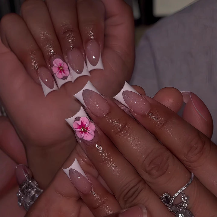 Floral Acrylic Nail Art Set Bowlift
