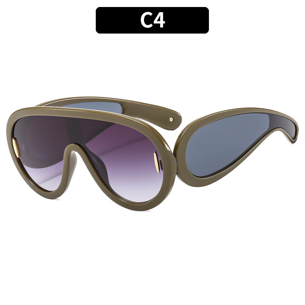Futuristic Dual-Lens Shield Sunglasses