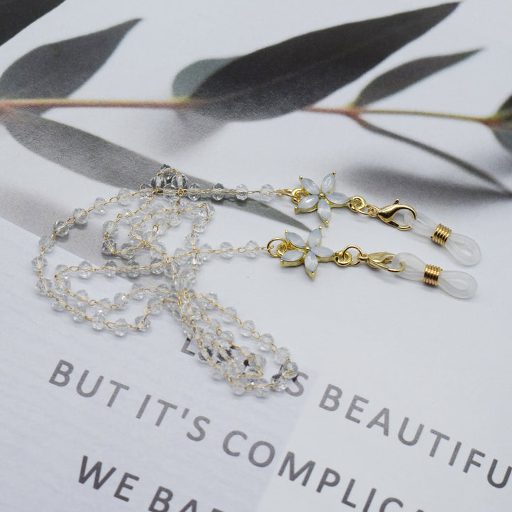 Elegant Floral-Accented Eyewear Chain Bowlift
