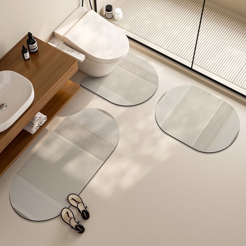 Elegant Floral Design Bath Mat Set Bowlift