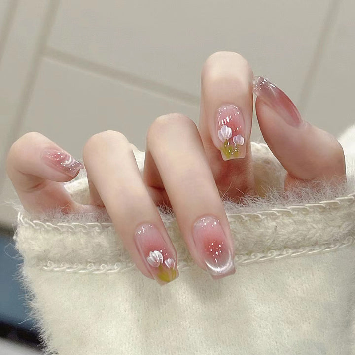 Floral Ombre Press-On Nails Bowlift