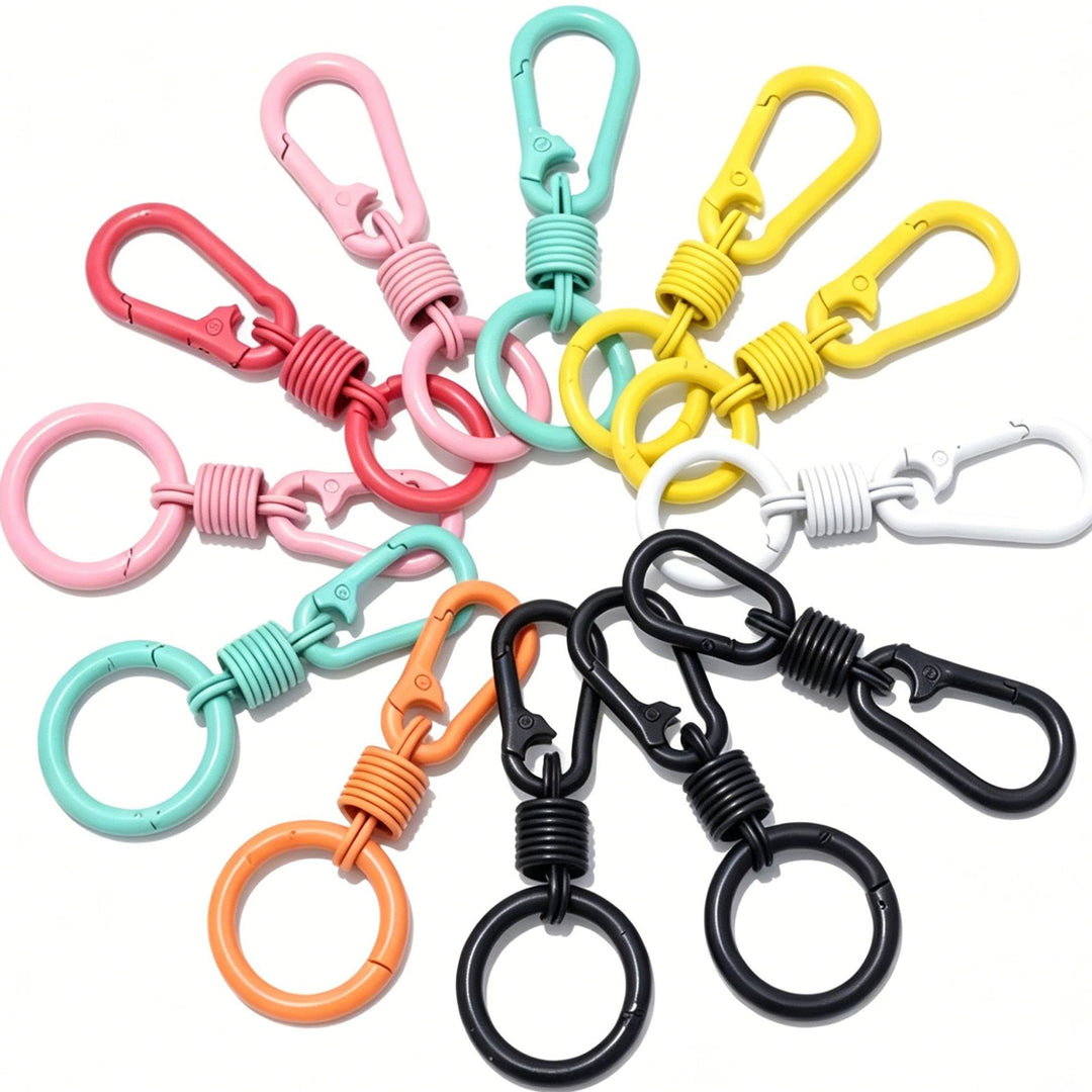 Durable silicone-coated carabiner keyring set with retractable coil Bowlift
