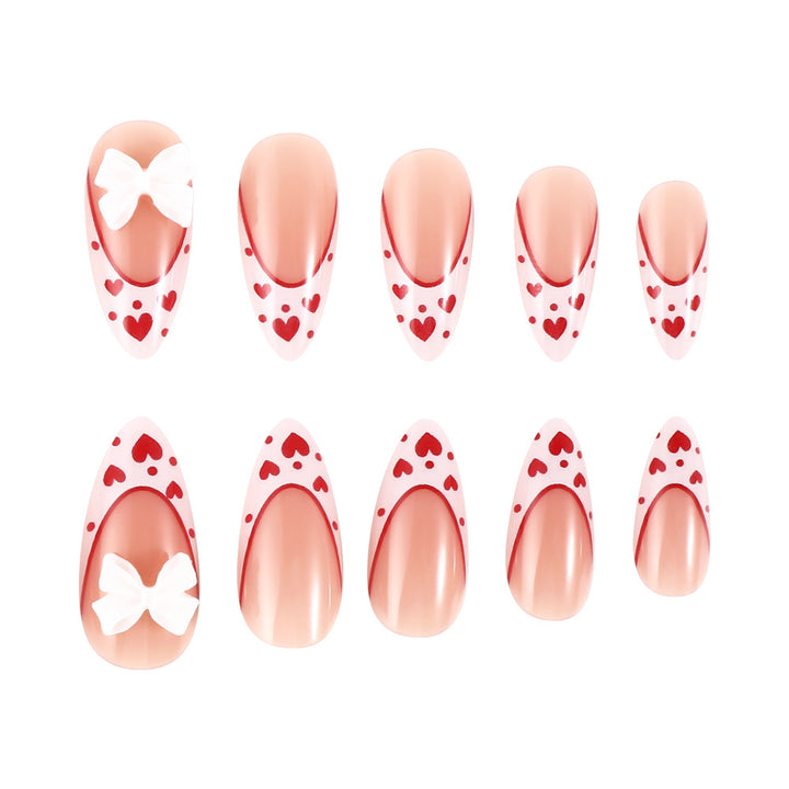 Heart-Themed Nail Art Design Bowlift