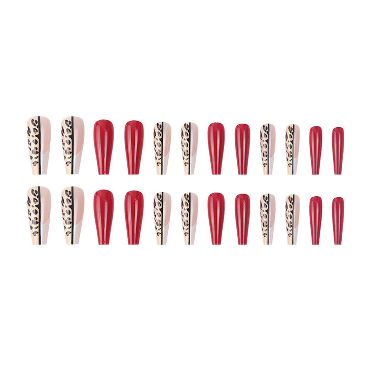 Leopard Print and Glossy Press-On Nail Set Bowlift