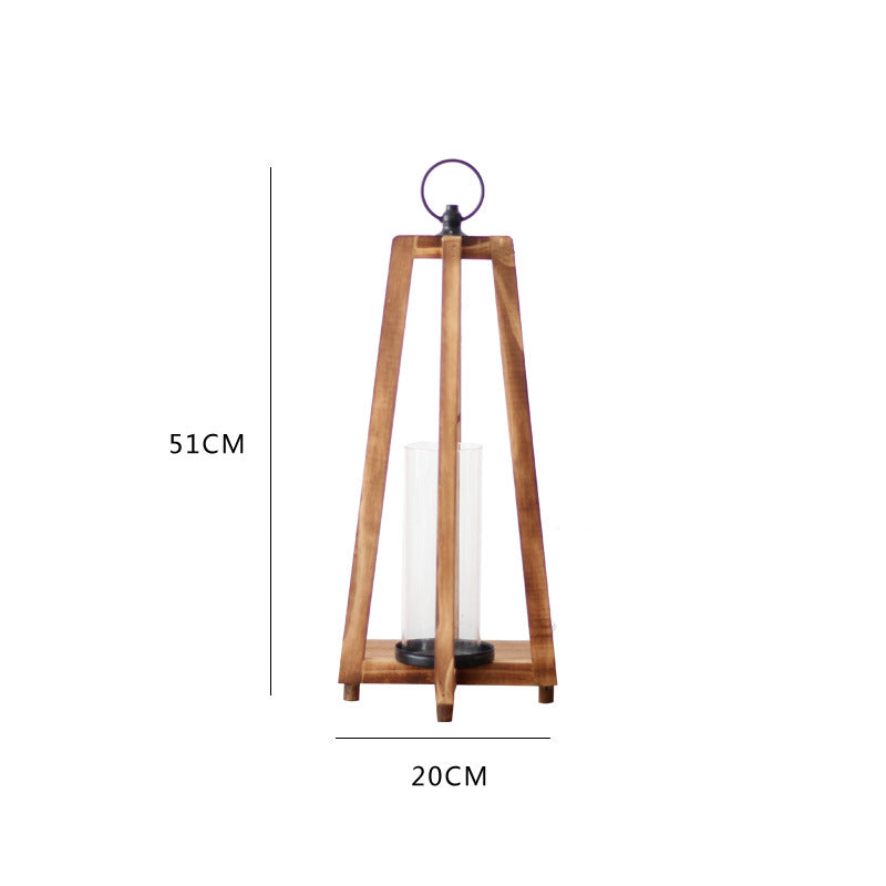 Elegant lantern made of wood and glass Bowlift
