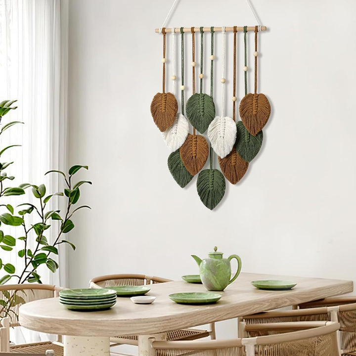 Macrame Leaf Wall Hanging Art Bowlift
