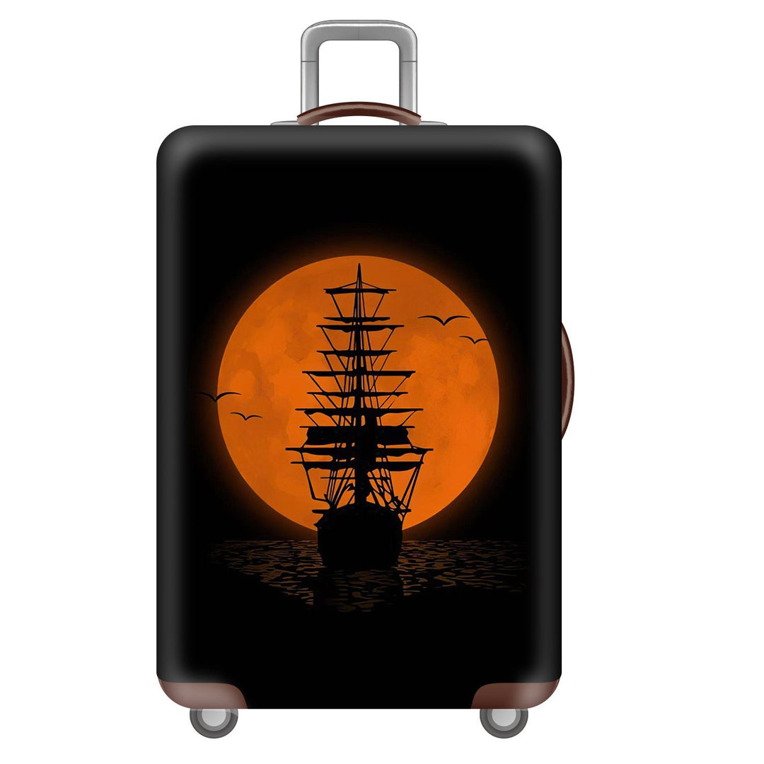 Unisex nan robust Hart shell trolley with lion portrait motif print, shock-resistant ABS polycarbonate shell, multi-wheeled chassis and TSA security lock Bowlift