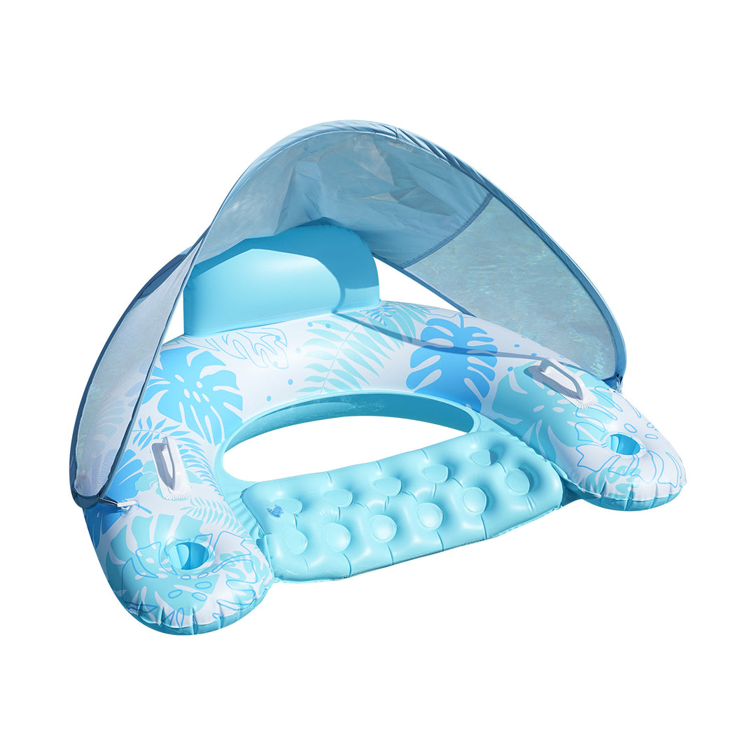 Unisex Inflatable Comfort Pool Lounger with Headrest Bowlift