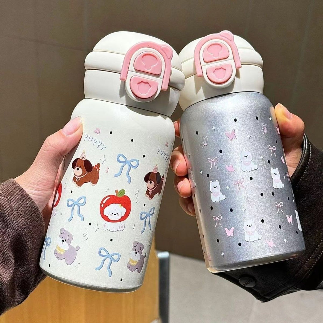 Women's insulated drinking bottle with secure closure and cute animal design Bowlift