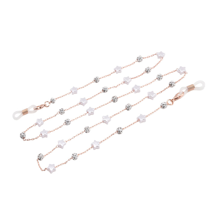 Elegant Crystal and Pearl Eyewear Chain Bowlift