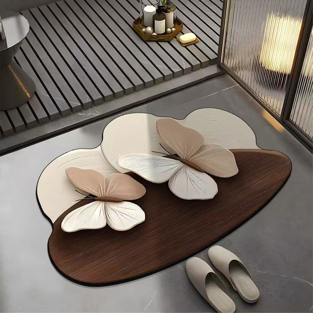 Floral Design Bath Mat Bowlift