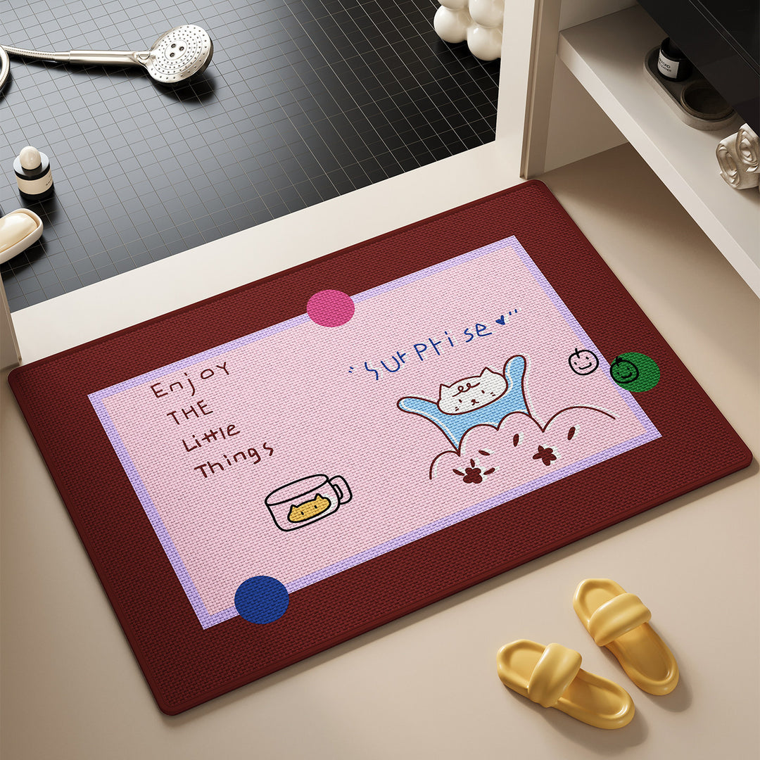 Cute Cat-Themed Bath Rug Bowlift