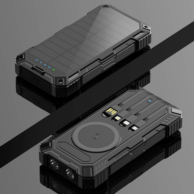 Robust Solar Power Bank with Wireless Charging Function and Safety Light Bowlift
