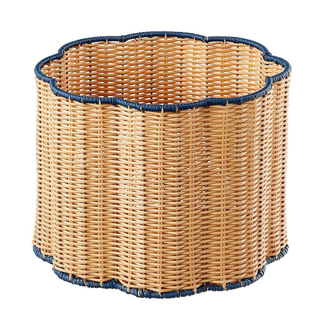 Decorative Scalloped Woven Storage Basket Bowlift