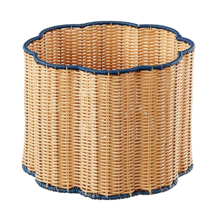 Decorative Scalloped Woven Storage Basket Bowlift