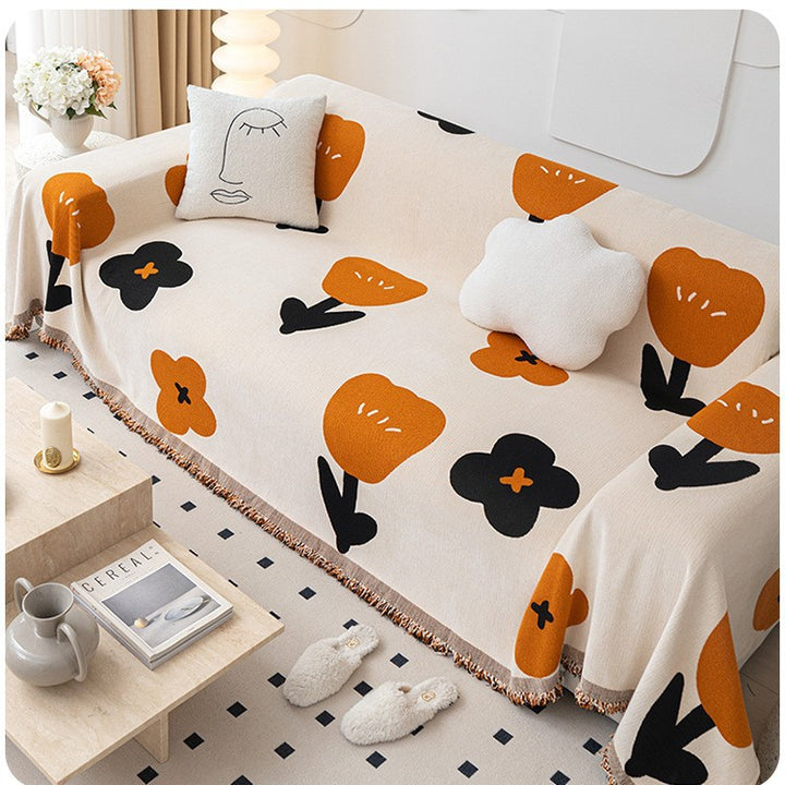 Floral Print Decorative Throw Blanket