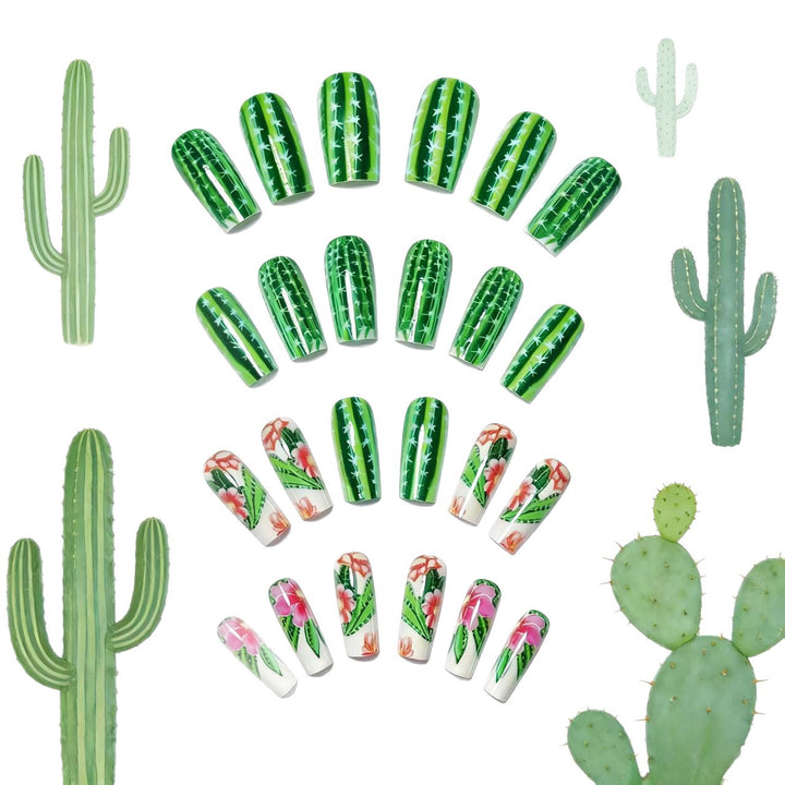 Decorative Floral Cactus Nail Art Bowlift