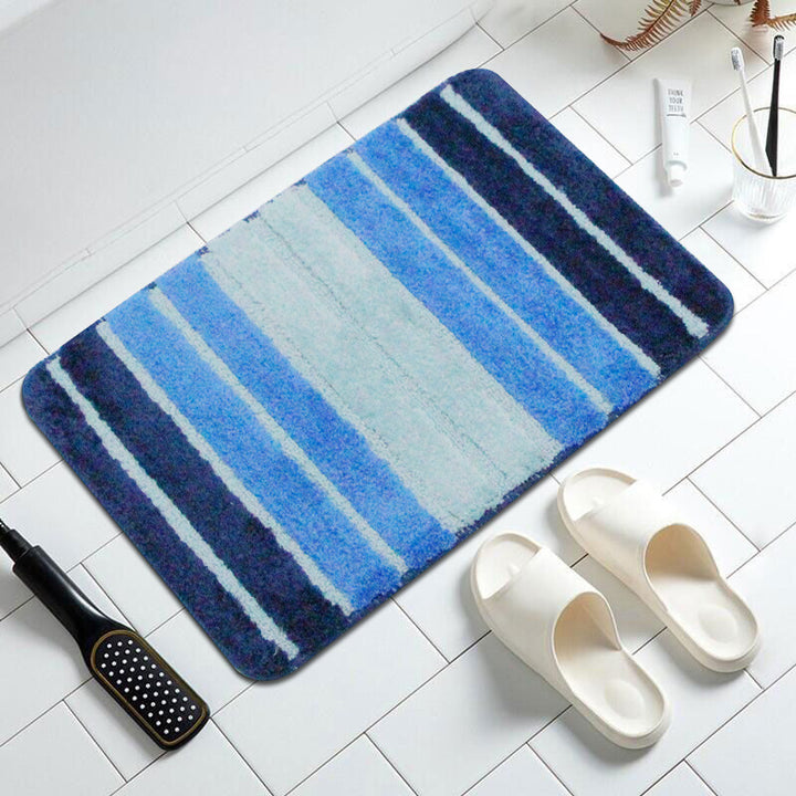 Plush Stripe Bath Mat Bowlift