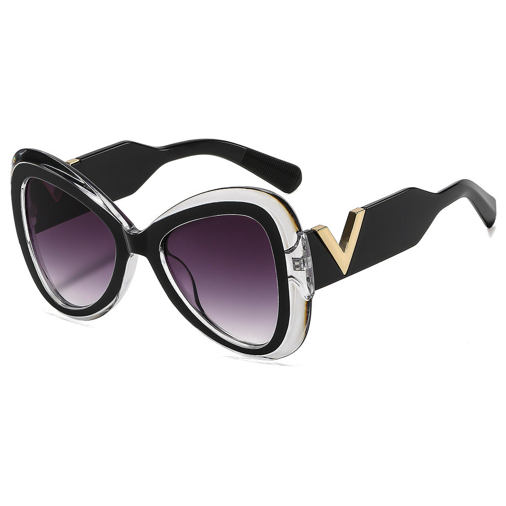 Ladies Cat-Eye Sunglasses with Luxurious Metal Accents Bowlift
