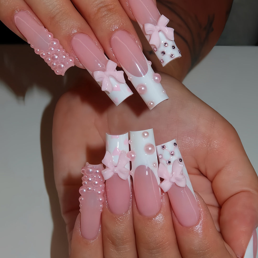 Elegant Decorative Press-On Nail Art Set Bowlift
