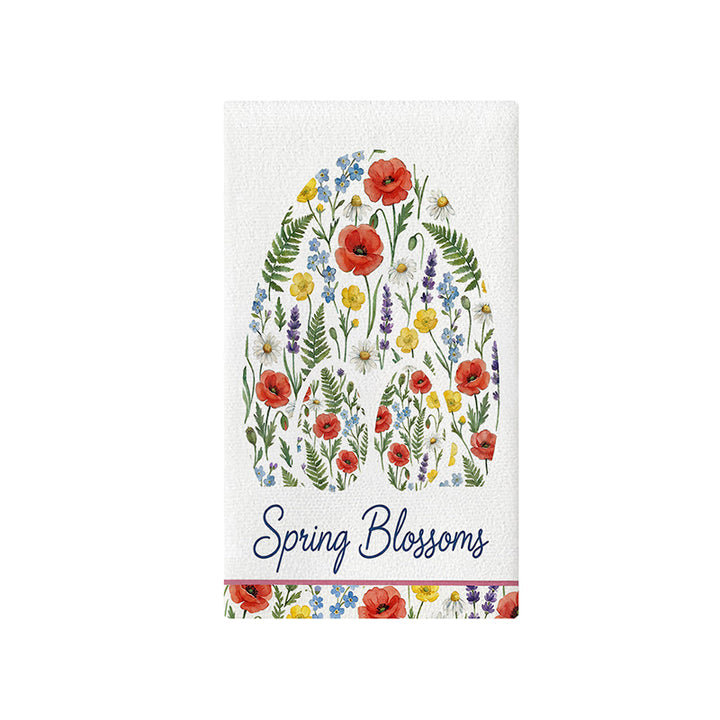Decorative Cotton Kitchen Tea Towel with Farmhouse Bunny Print