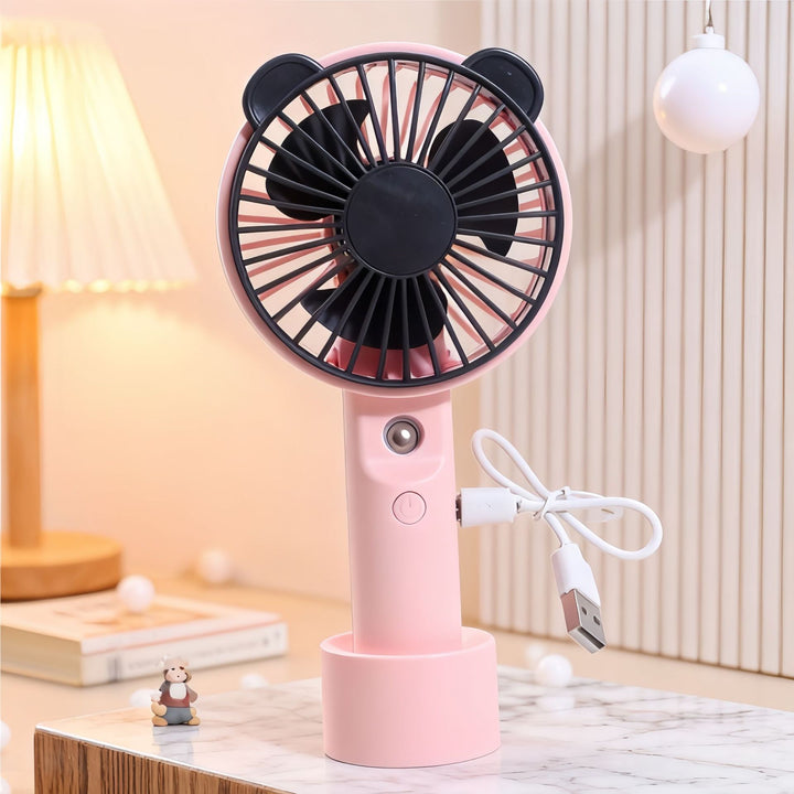 Women Portable Hand Fan with Spray Function Bowlift