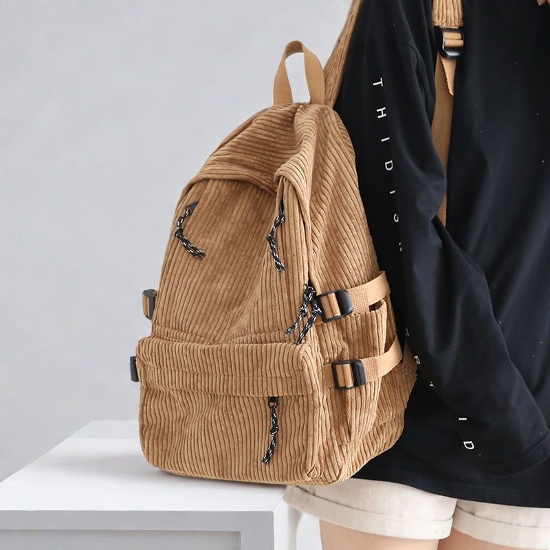 Textured Corduroy Sling Backpack Bowlift