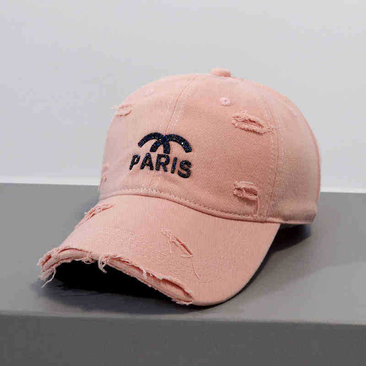 Women's Distressed Graphic Adjustable Baseball Cap Bowlift