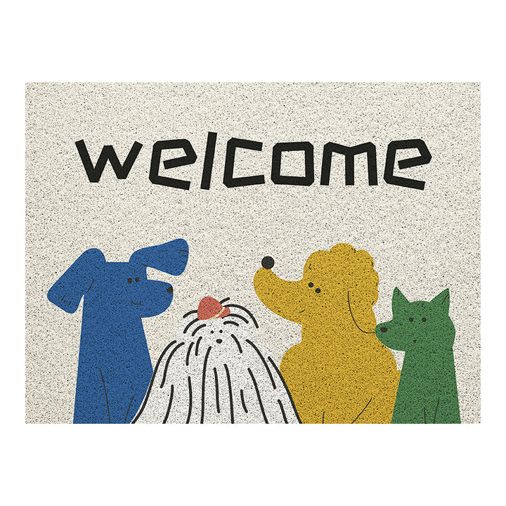 Dog-Themed Welcome Mat Bowlift
