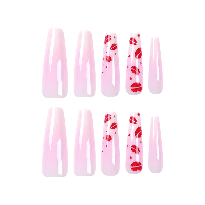 Artistic stiletto nails with lip motifs Bowlift