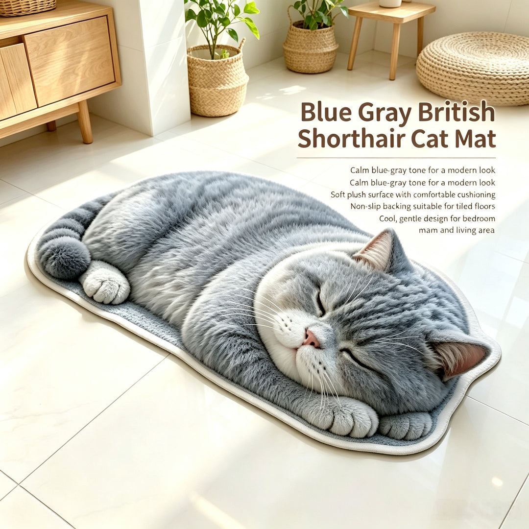 Plush Cat Theme Area Rug