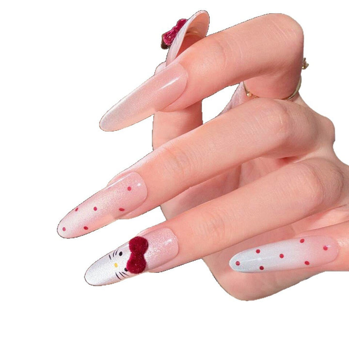 Artistic Floral Design Press-On Nail Set Bowlift