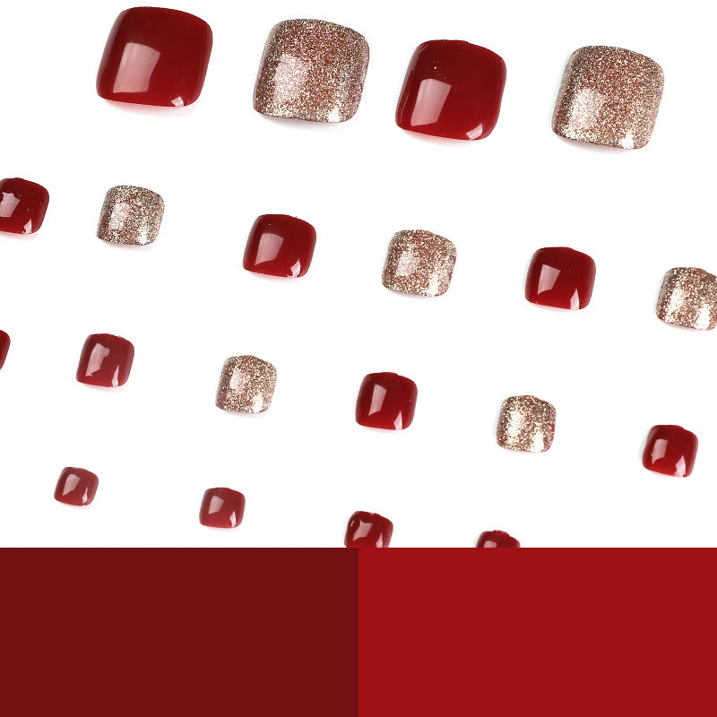 Elegant foot nail art with glitter and gradient Bowlift