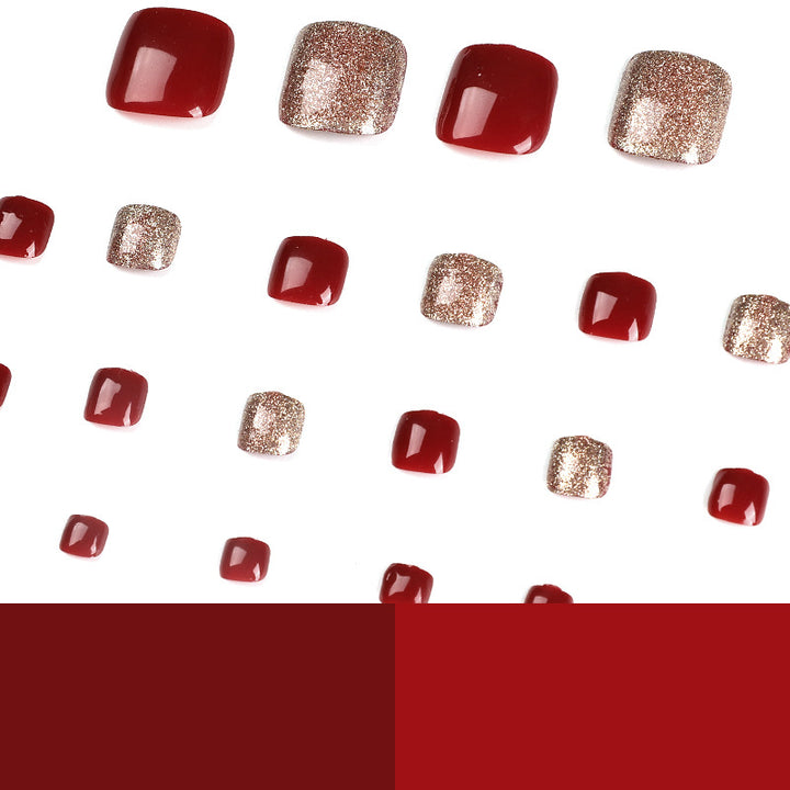 Elegant foot nail art with glitter and gradient Bowlift