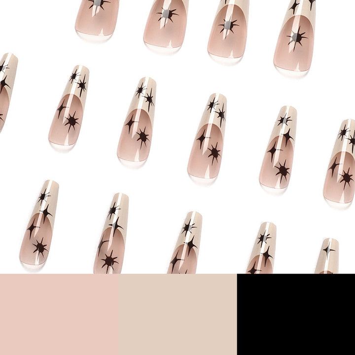 Artistic Nail Extensions with Elegant Star Design Bowlift