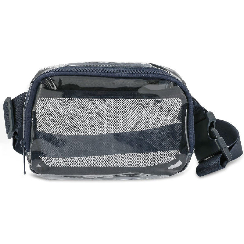 Transparent shoulder bag with mesh side pockets Bowlift