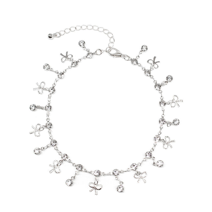 Delicate Crystal Charm Ankle Bracelet Bowlift