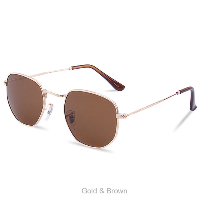 Women's fashionable geometric sunglasses with sturdy metal frame Bowlift