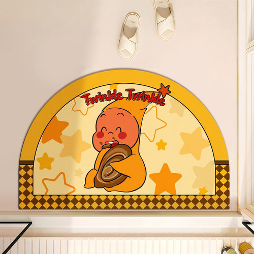 Cartoon-Themed Cushioned Bath Mat
