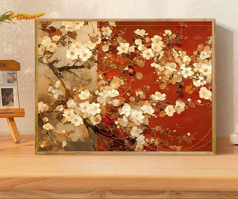 Floral-Themed Decorative Art Print Bowlift