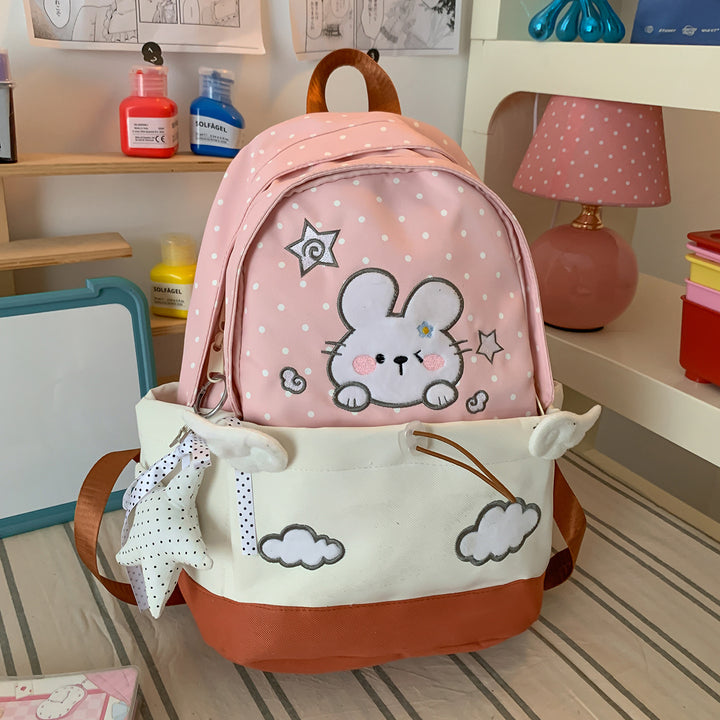 Fun Graphic Bunny-Themed Backpack