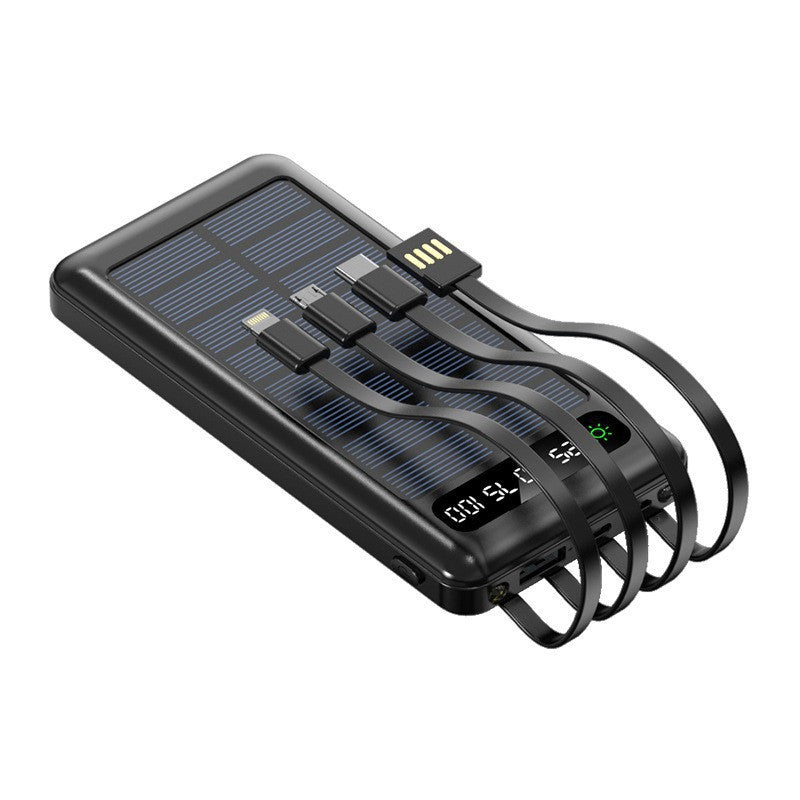 Solar-powered power bank with integrated charging cables Bowlift