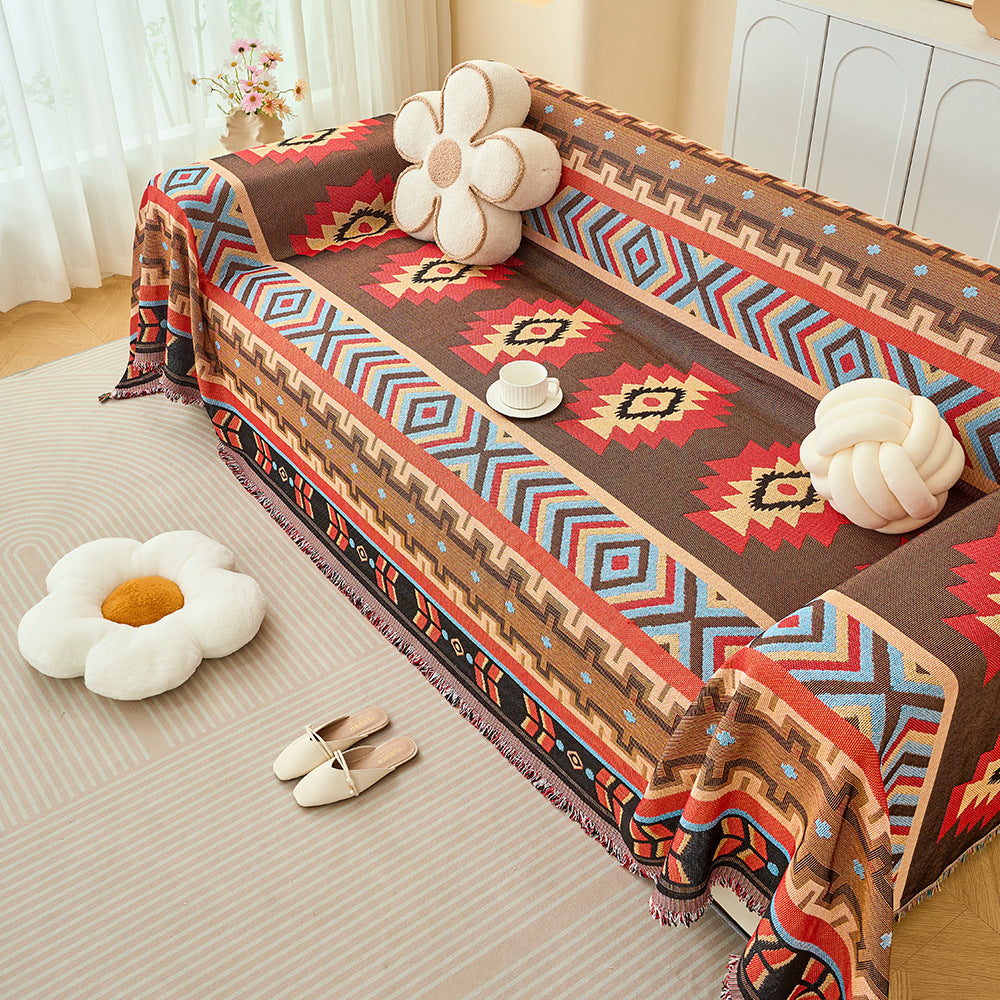 Bohemian Patterned Sofa Throw Blanket