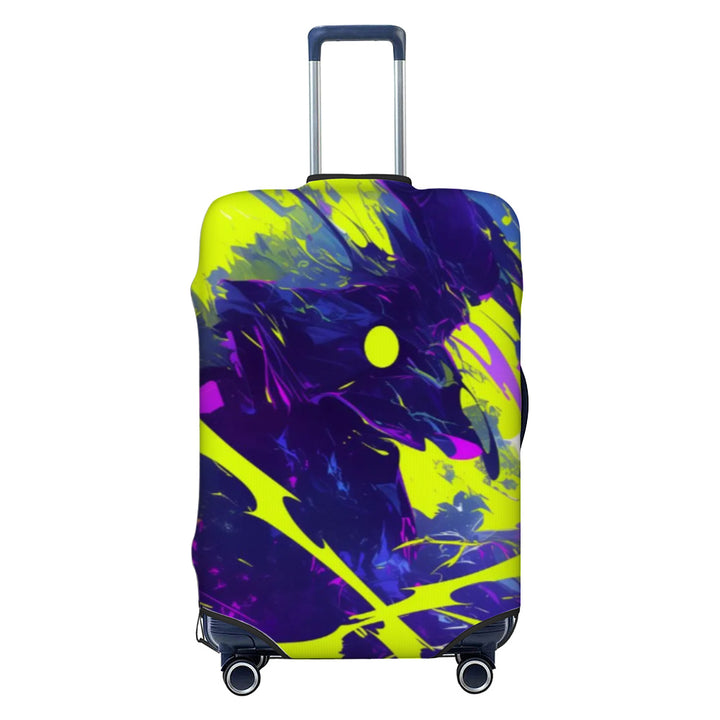 Unisex non-elastic luggage cover with graffiti print and zipper opening, stretchable protective cover with non-slip inner fastening Bowlift
