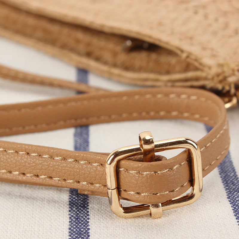 Handbag Made of Woven Material with Stylish Stripe Pattern Bowlift